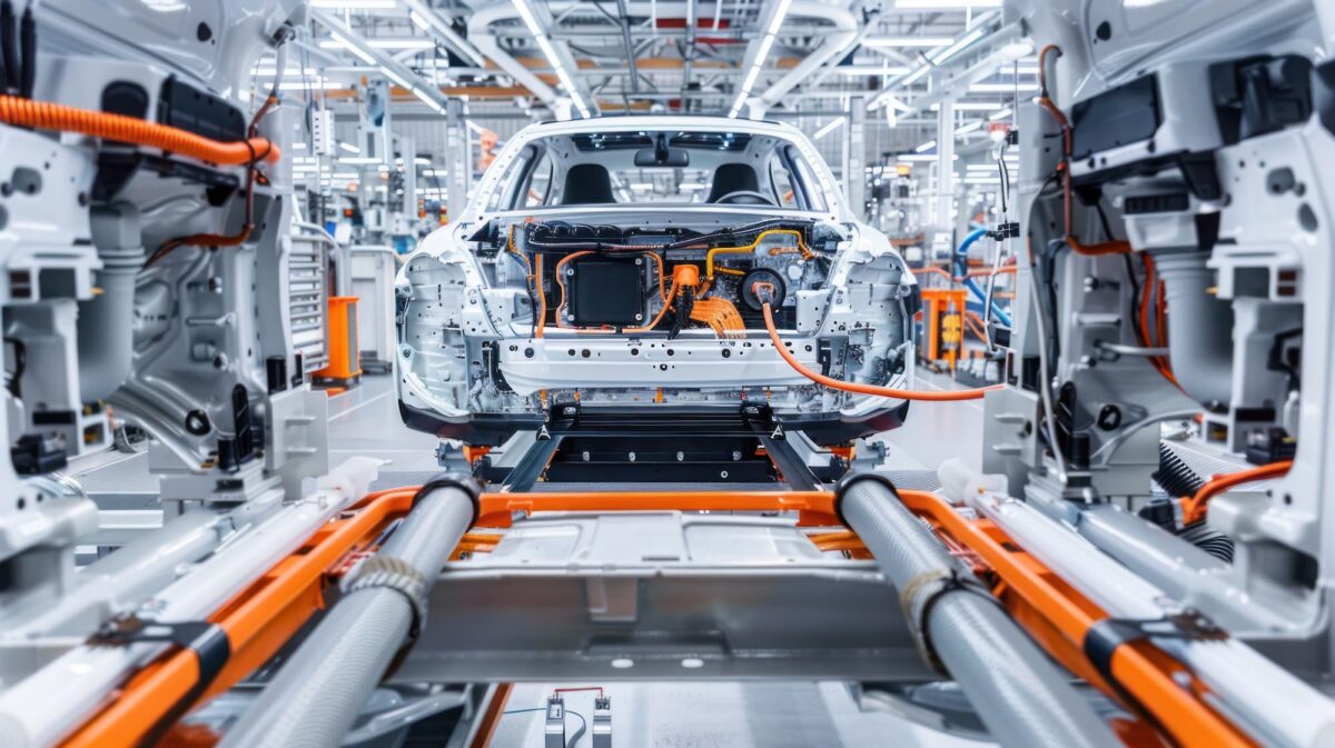 An automotive production line.